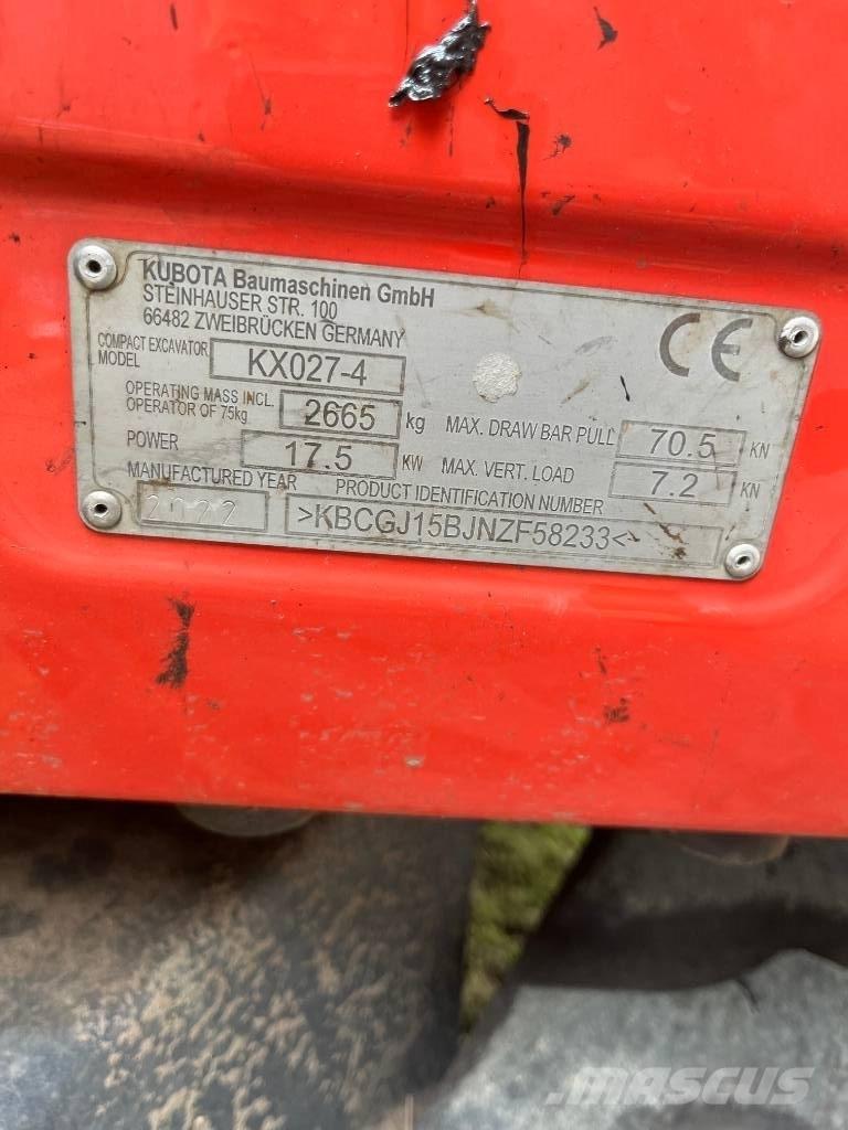 Kubota KX 027-4 Minigrävare < 7t
