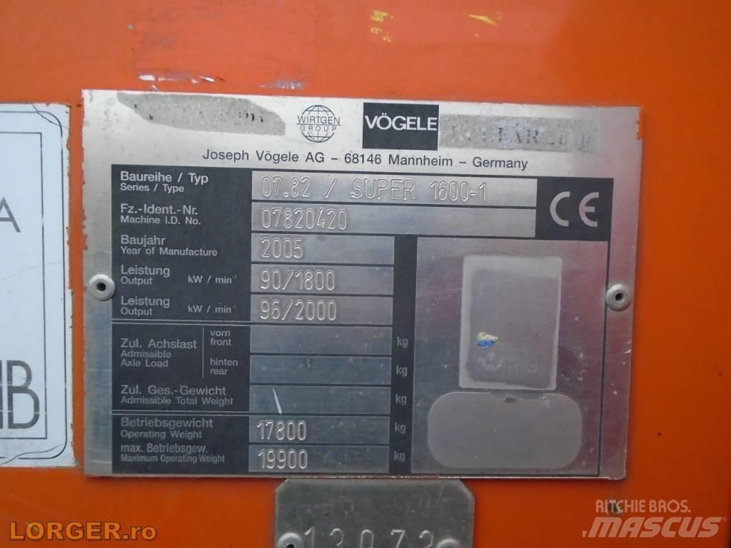 Vögele Super 1600 Asfaltsläggningsmaskiner