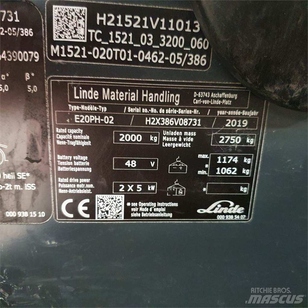 Linde E20PH Elmotviktstruckar