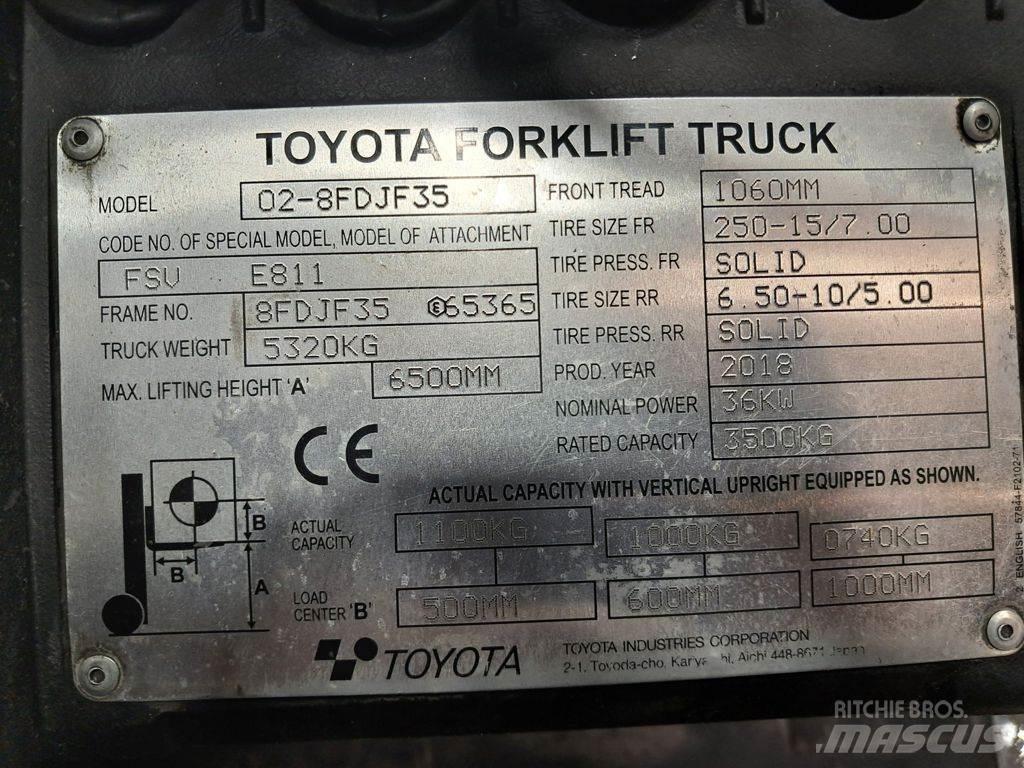 Toyota 02-8FDJF35 Dieselmotviktstruckar