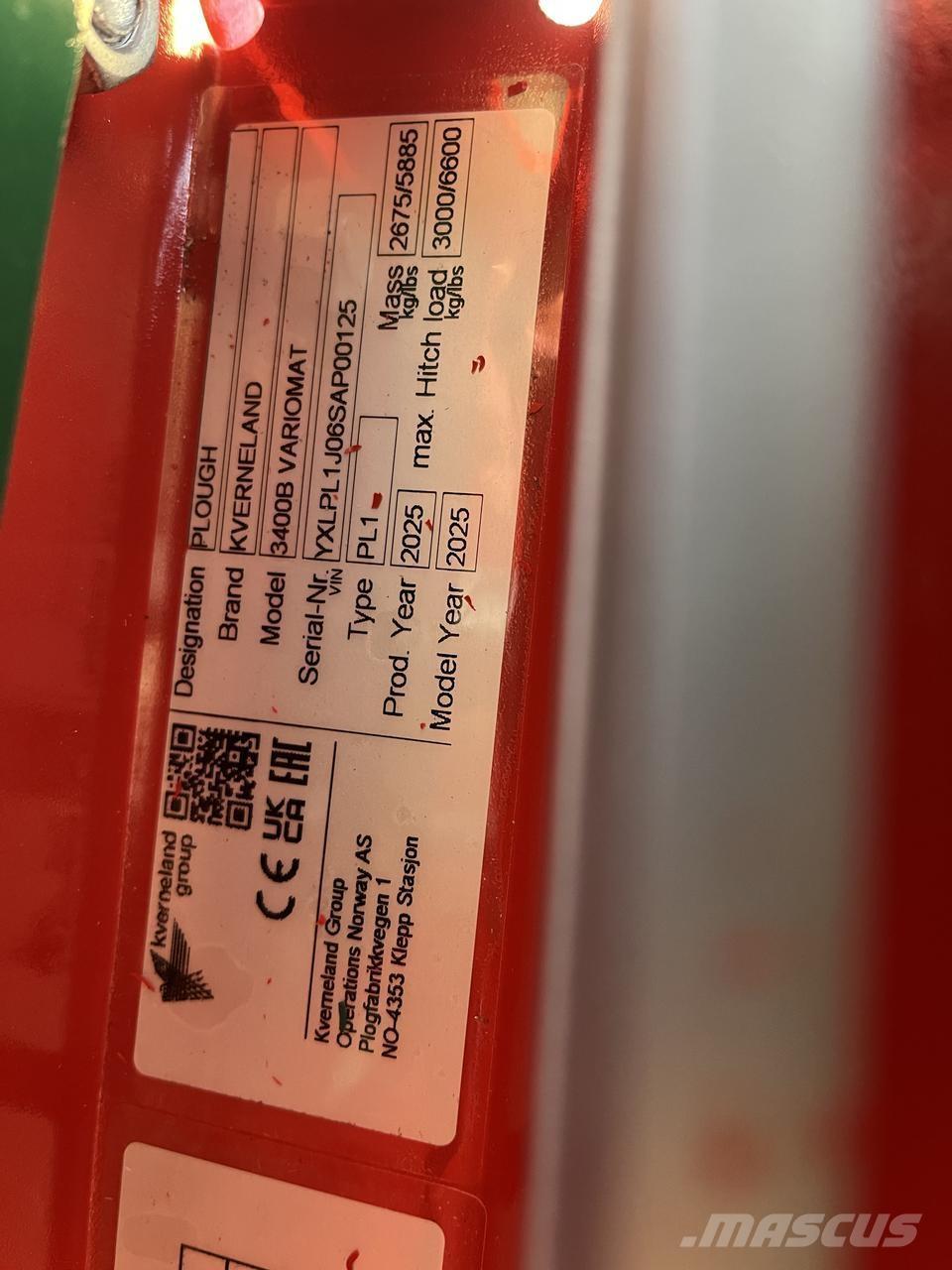 Kverneland 3400B Växelplogar