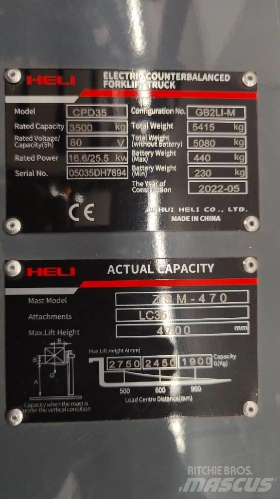 Heli CPD35-GB2LI Elmotviktstruckar