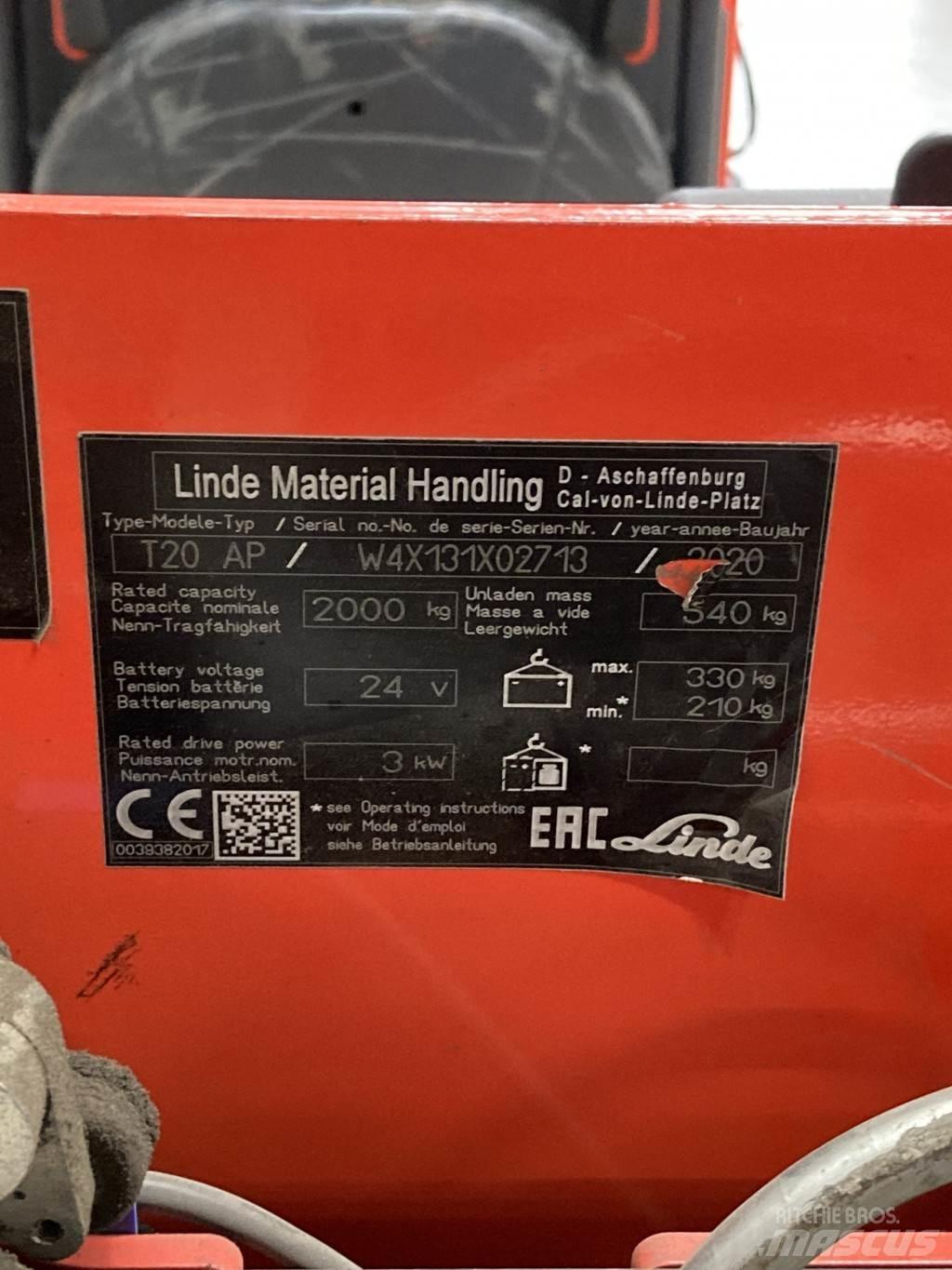 Linde T20AP kurz Låglyftare utan plattform