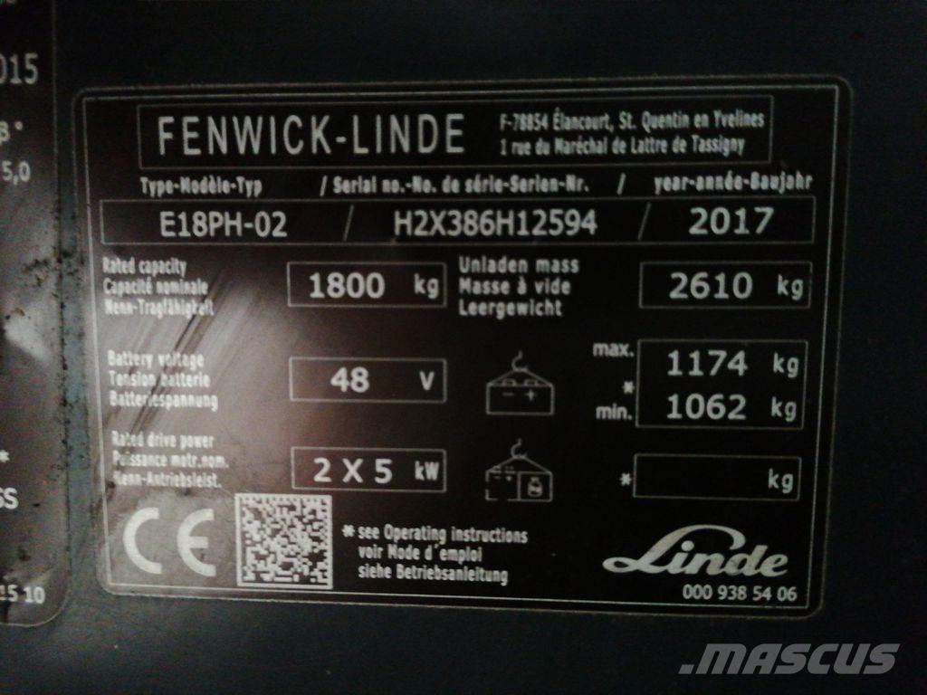 Linde E18PH Elmotviktstruckar