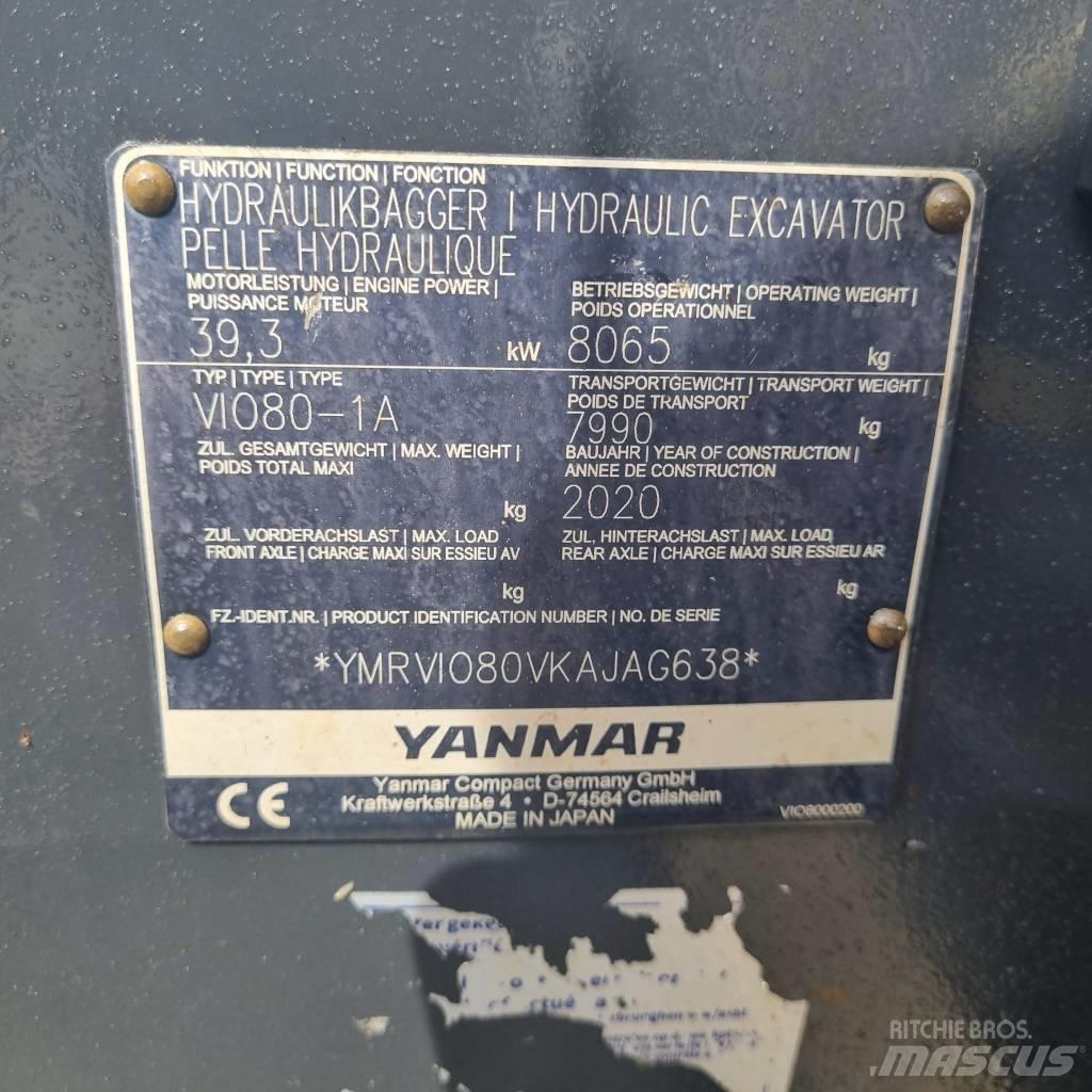Yanmar Vio 80-1A Midigrävmaskiner 7t - 12t