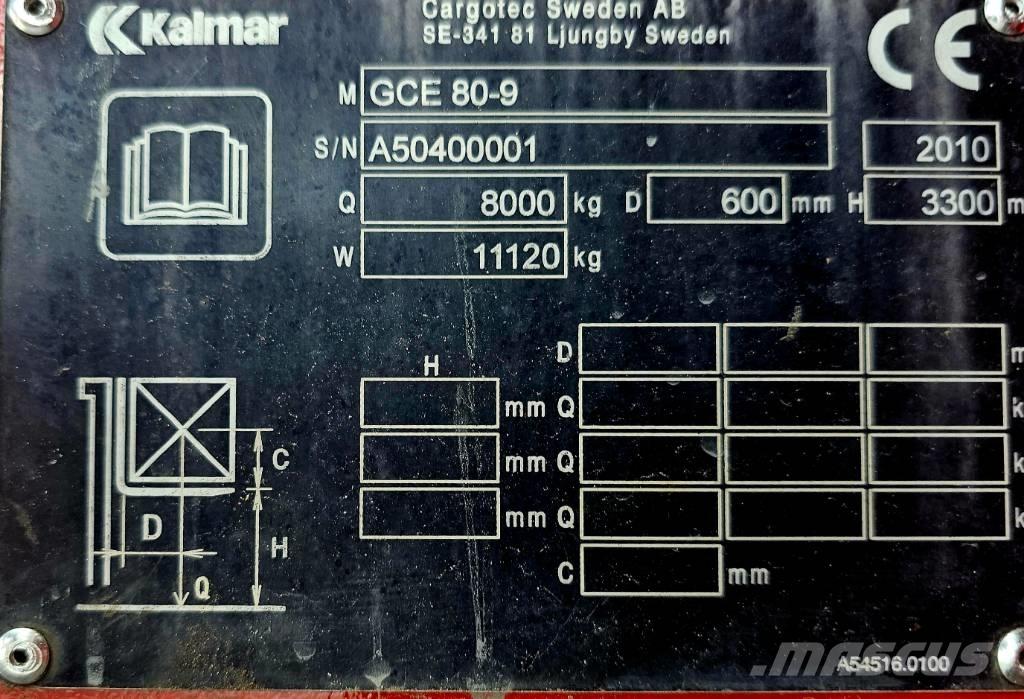 Kalmar GCE 80-9 Gasolmotviktstruckar