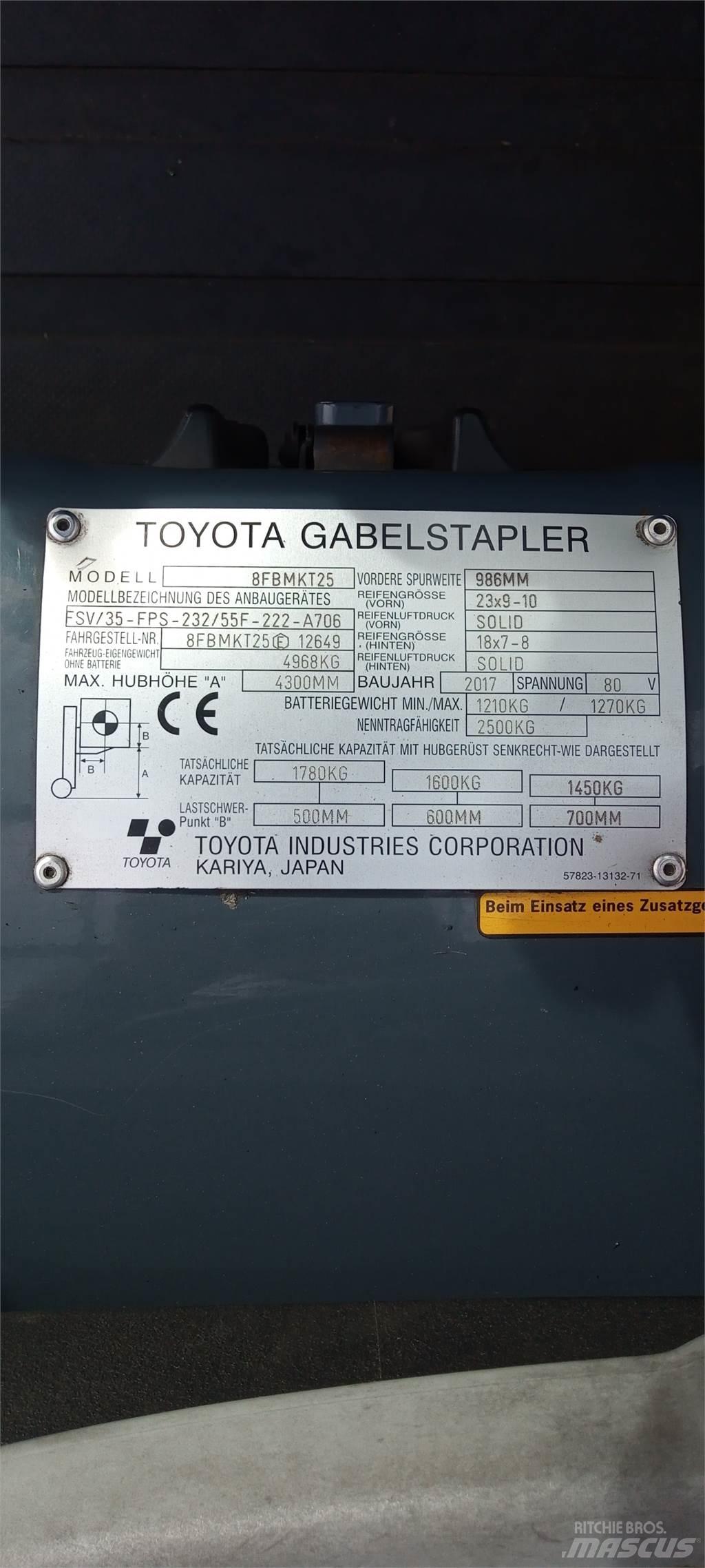 Toyota 8FBMKT25 Elmotviktstruckar