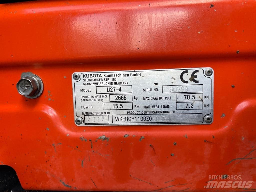 Kubota U 27-4 Minigrävare < 7t