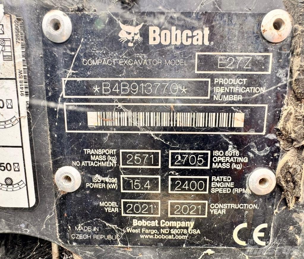 Bobcat E 27z Minigrävare < 7t