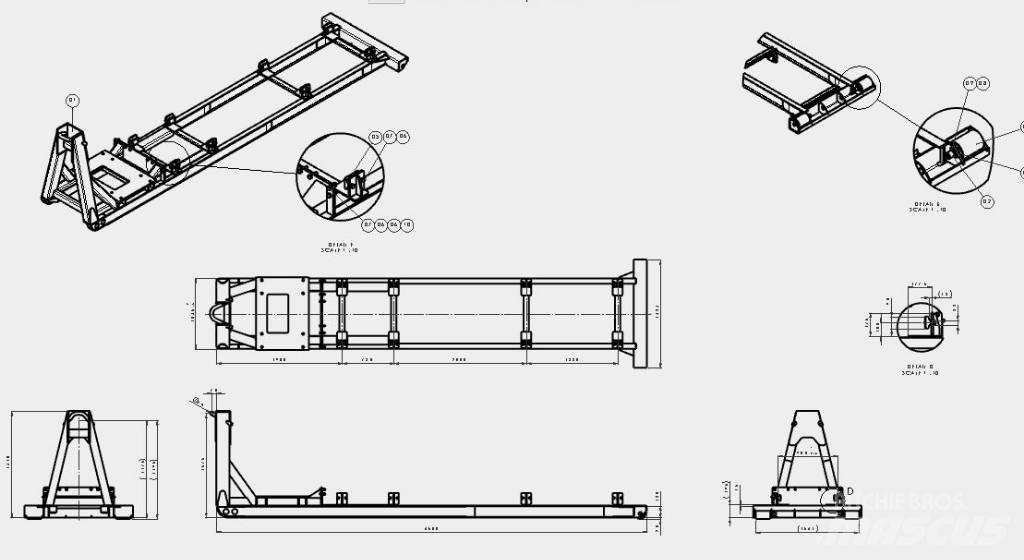  Haakarm frame Hencon Lastväxlartrailer