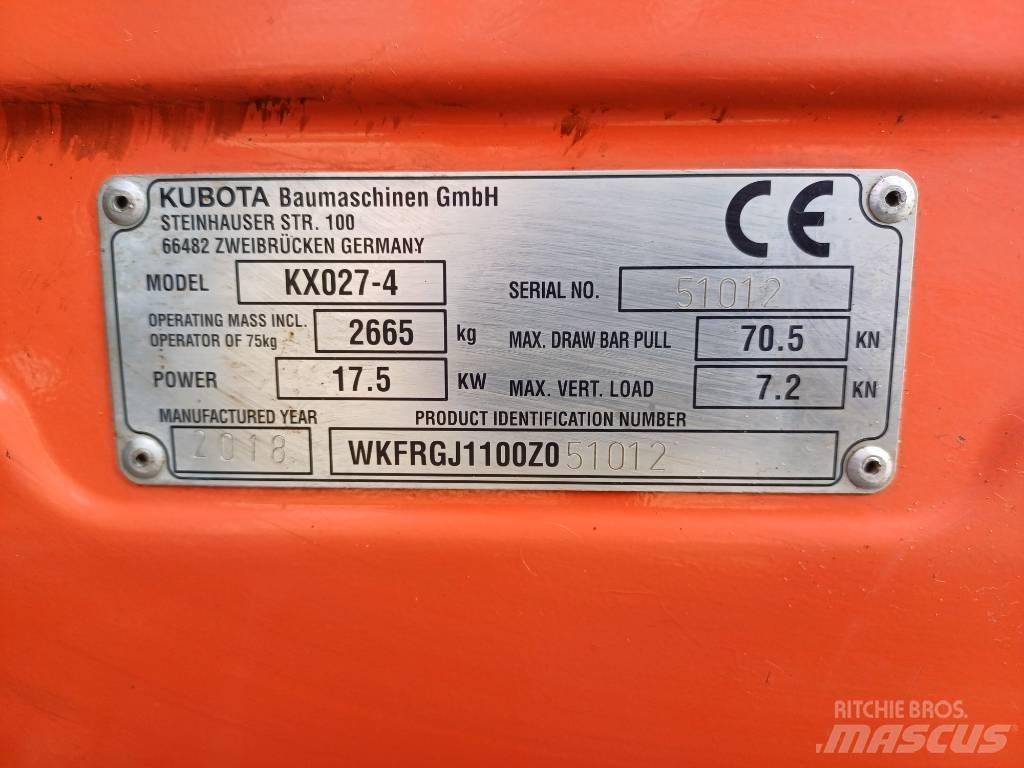 Kubota KX027-4 Minigrävare < 7t