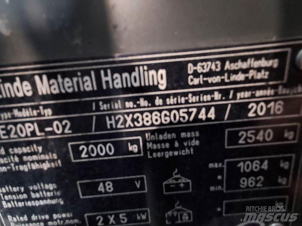 Linde E20PL-02 Elmotviktstruckar