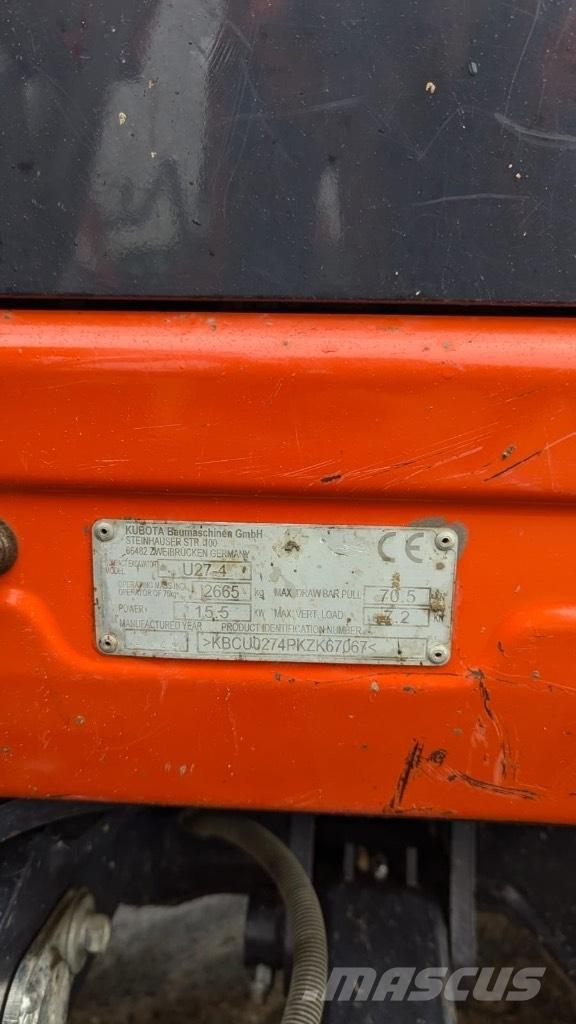 Kubota U 27-4 Minigrävare < 7t