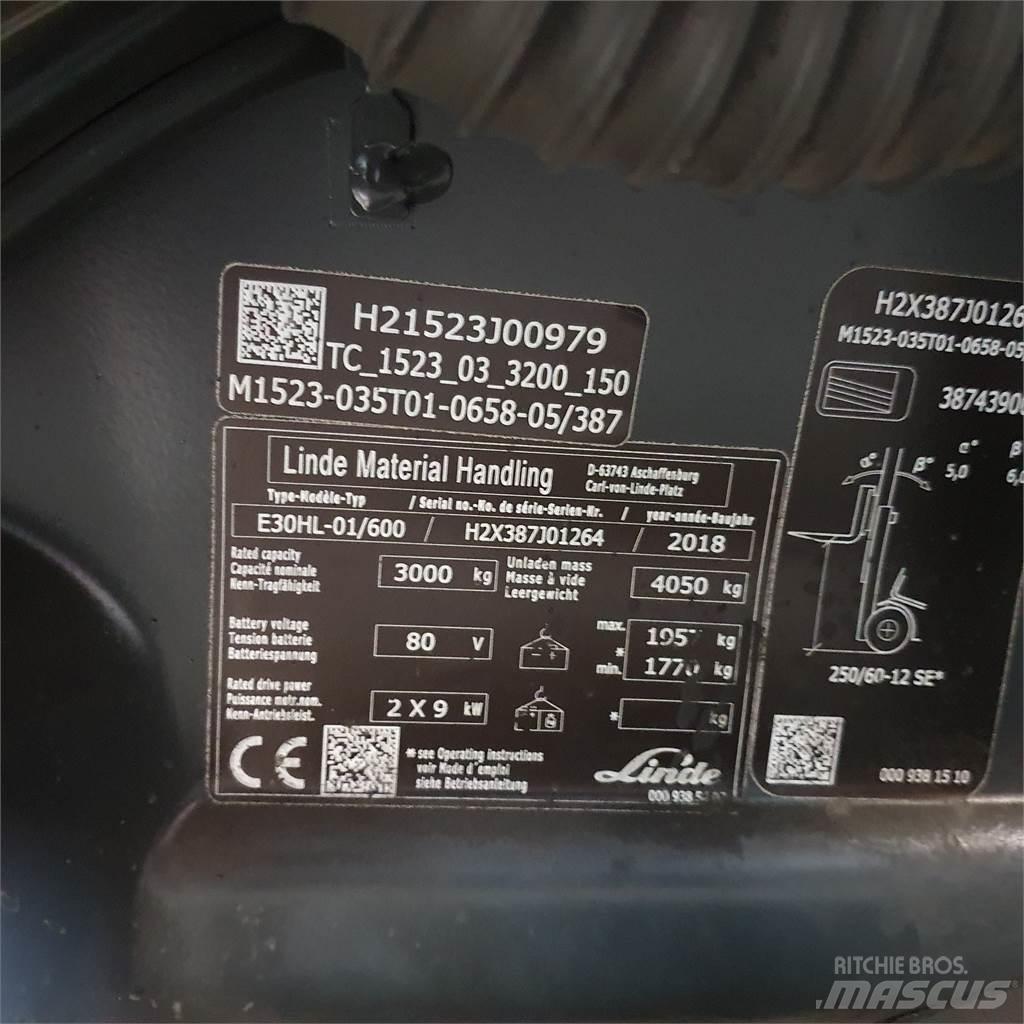 Linde E30/600HL Elmotviktstruckar