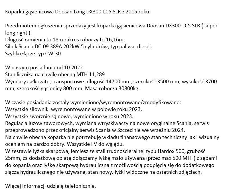 Doosan DX 300 LC-5 Grävmaskiner med lång räckvidd