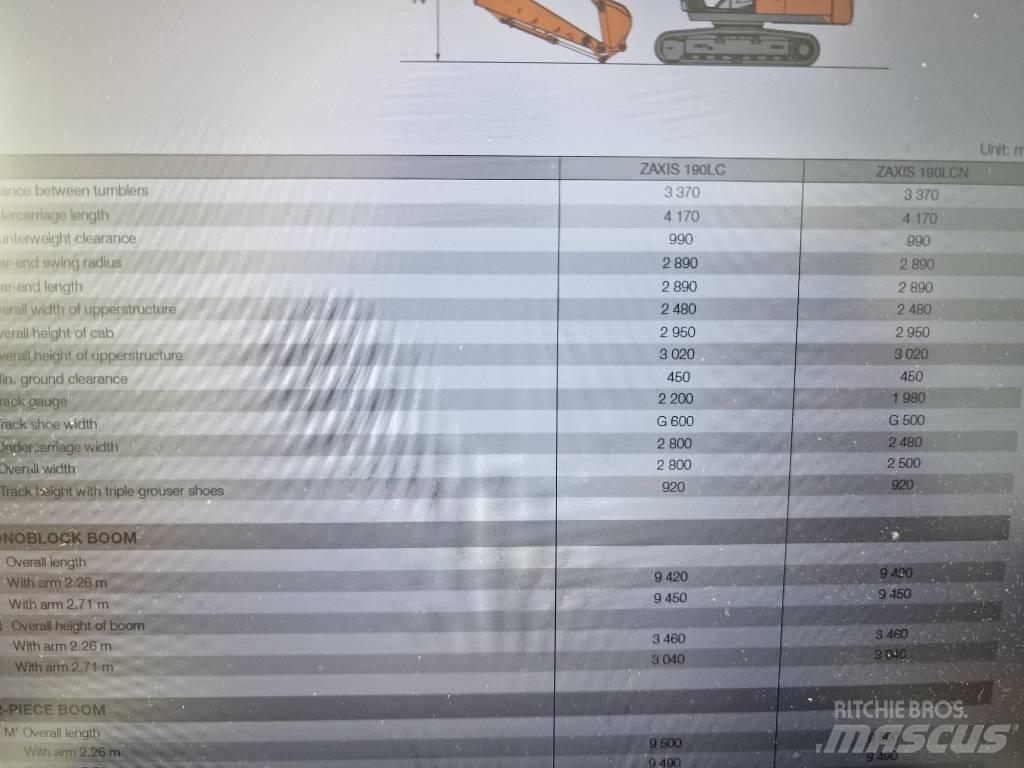 Hitachi ZX190LC-6 Bandgrävare