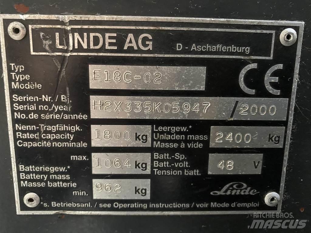 Linde E18C-02 Elmotviktstruckar