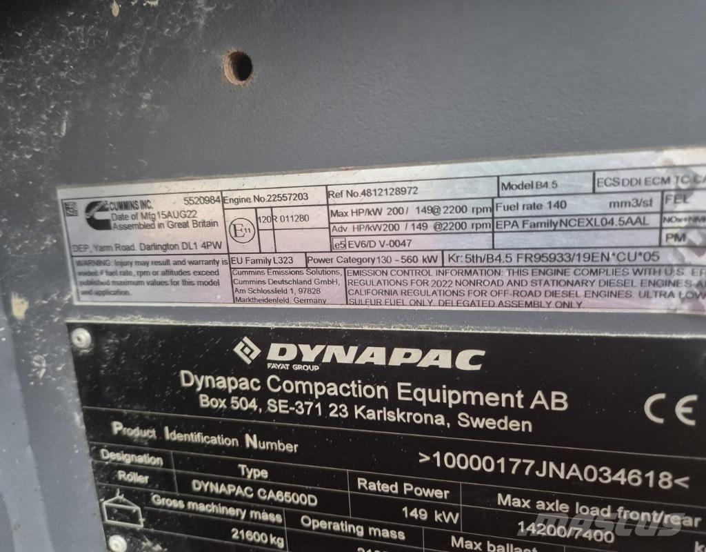 Dynapac CA6500D Envalsvältar