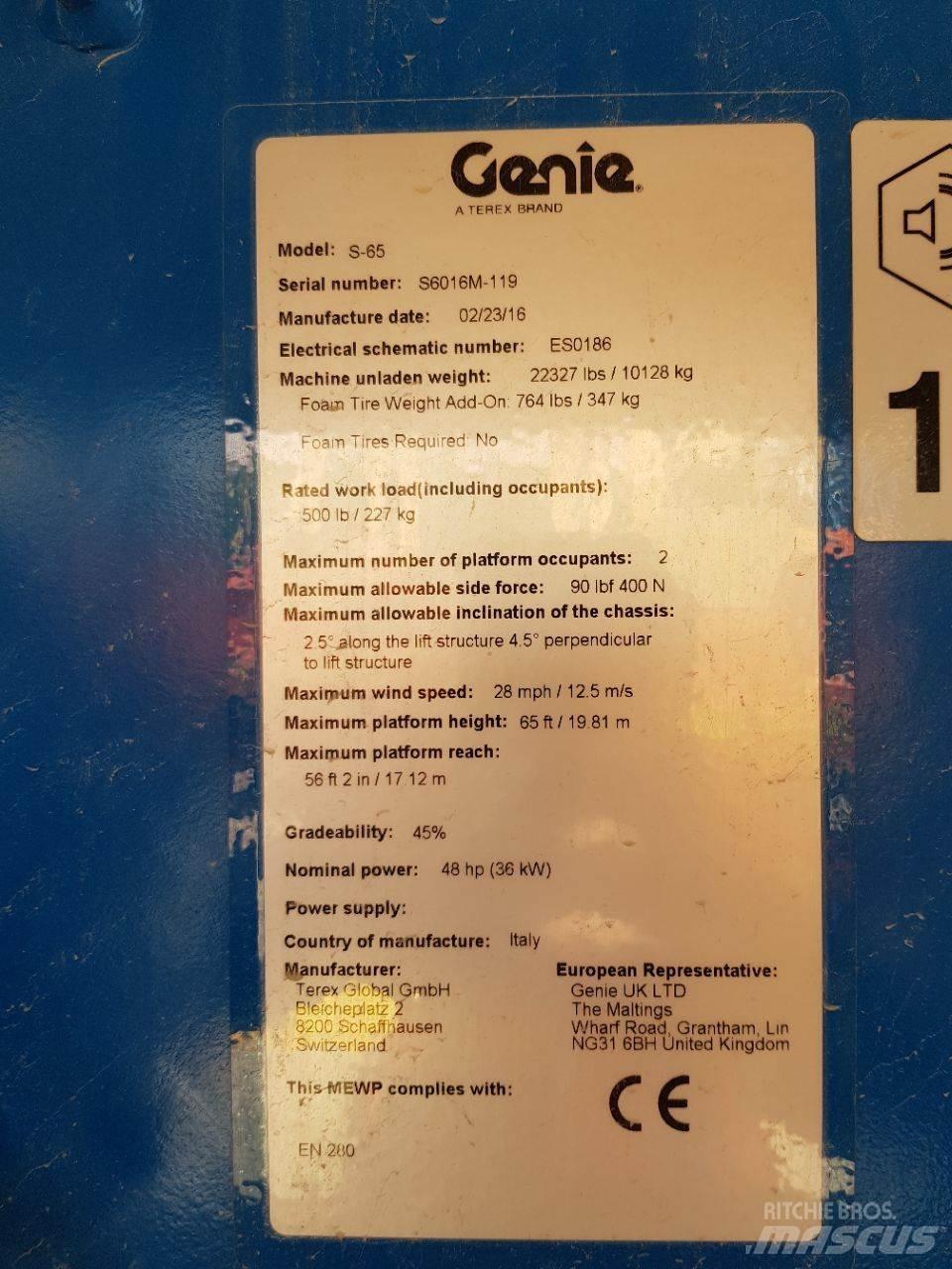 Genie S65 Teleskop bomliftar