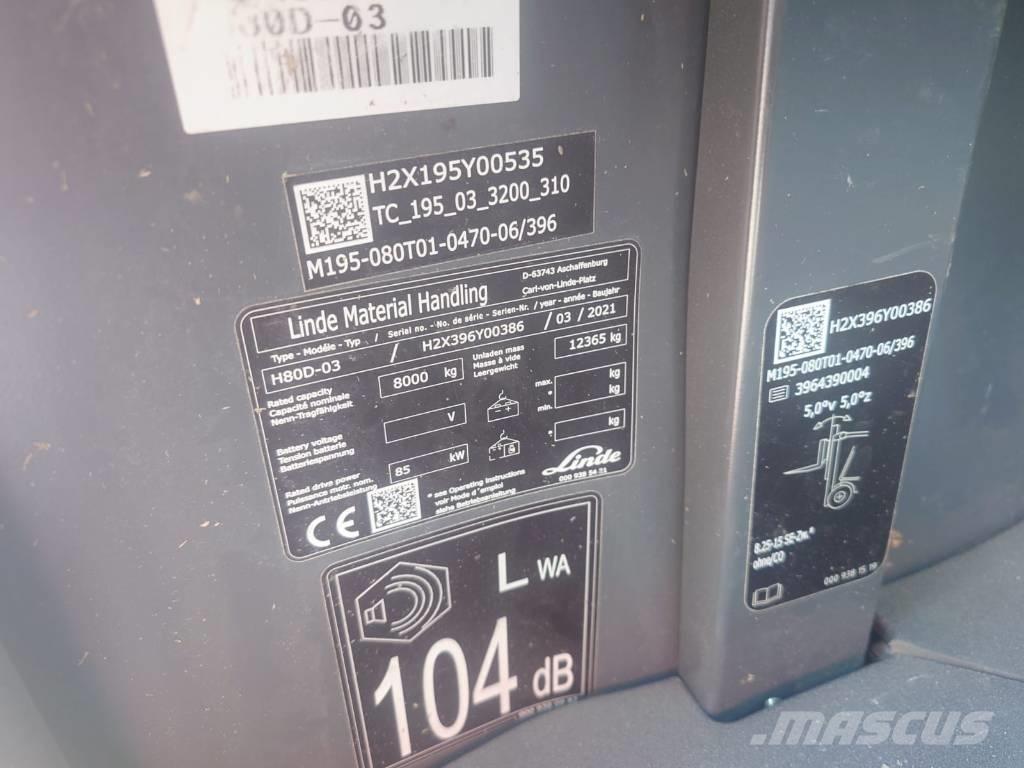 Linde H80D/396-03 Dieselmotviktstruckar