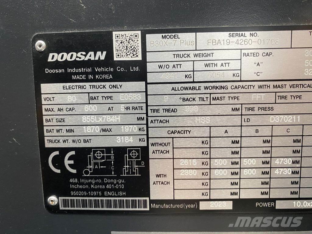 Doosan B30X-7 Elmotviktstruckar