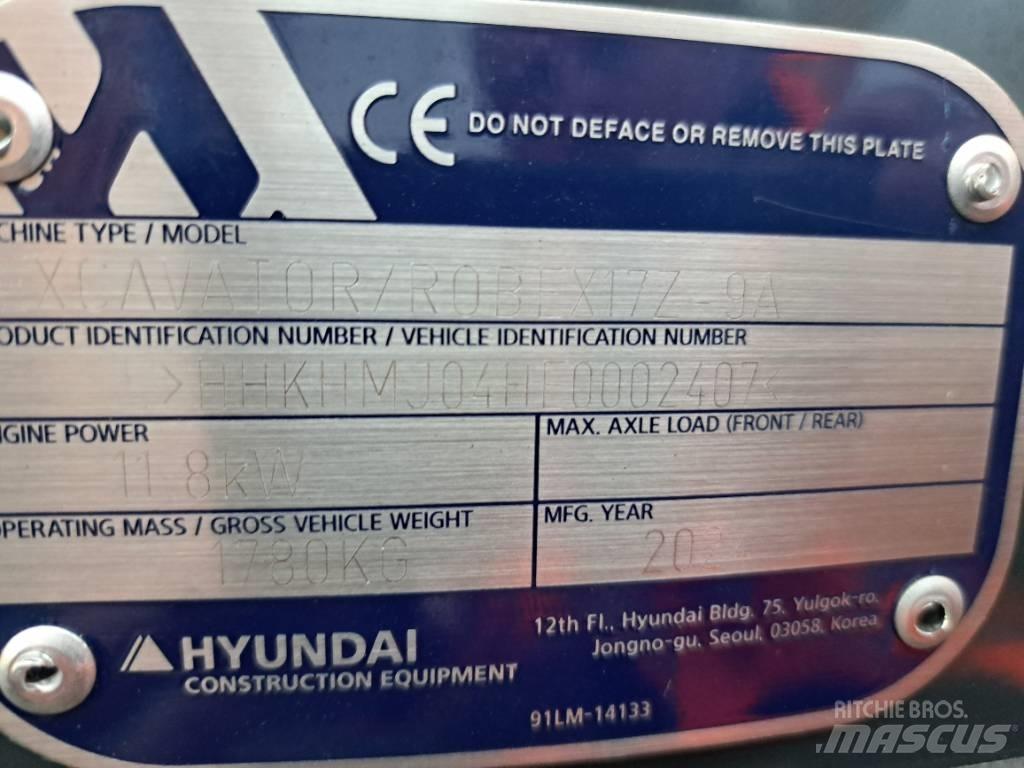 Hyundai R17Z-9AK Minigrävare < 7t