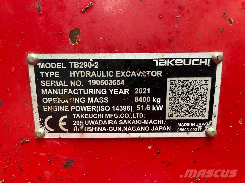 Takeuchi TB 290 Midigrävmaskiner 7t - 12t