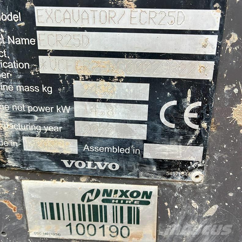 Volvo ECR25D Minigrävare < 7t