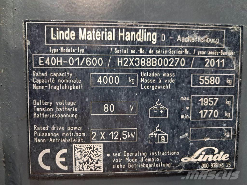 Linde E40H-01/600 Elmotviktstruckar
