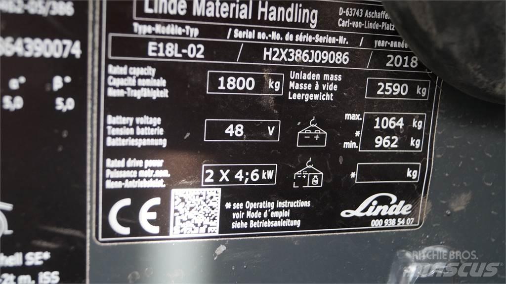 Linde E18L Elmotviktstruckar