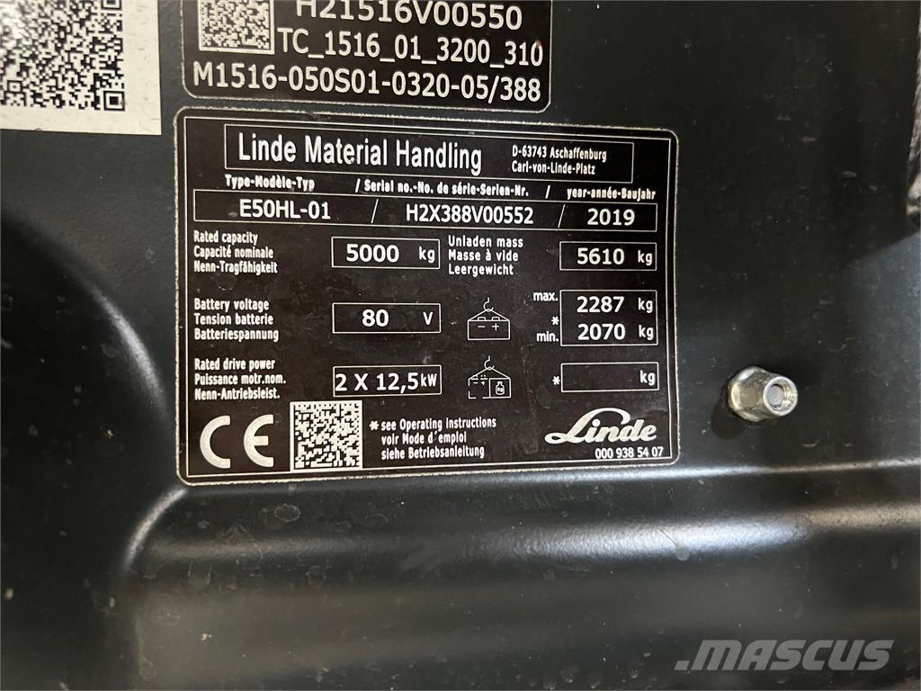 Linde E50HL-01 Elmotviktstruckar