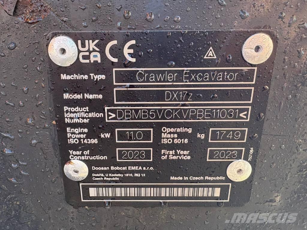Doosan DX 17 Minigrävare < 7t
