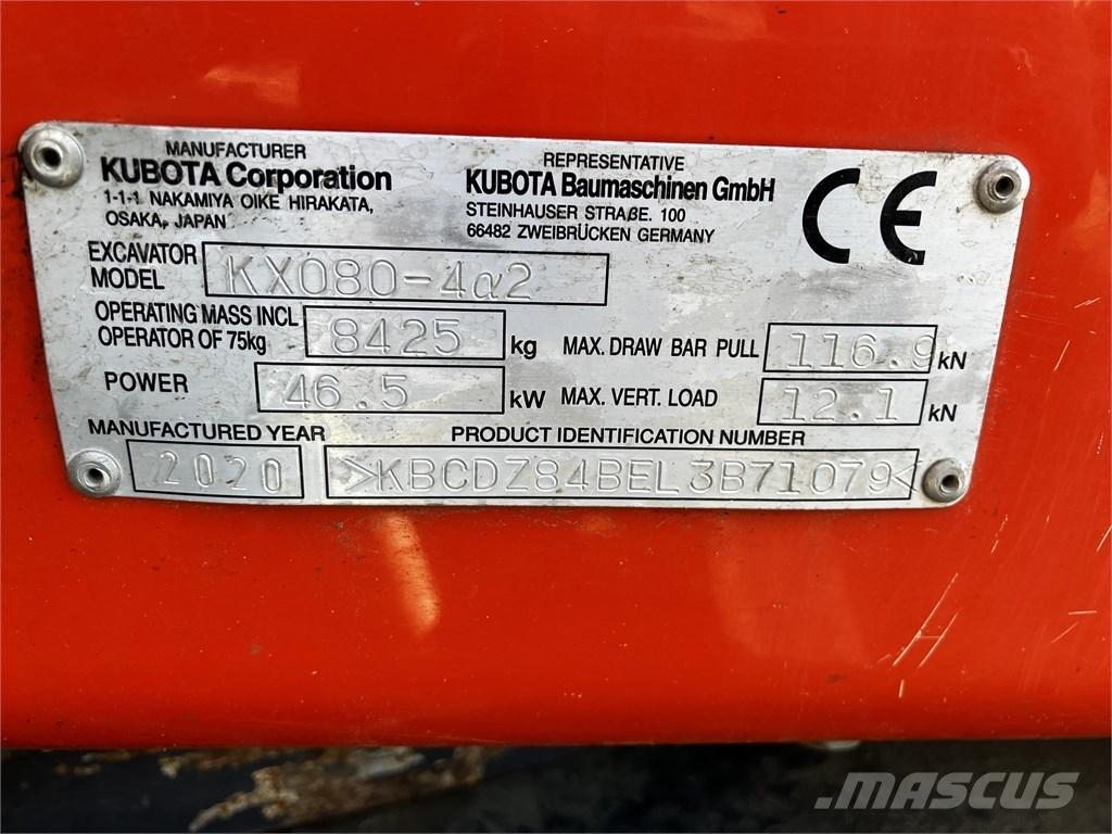 Kubota KX 080-4 A2 Midigrävmaskiner 7t - 12t