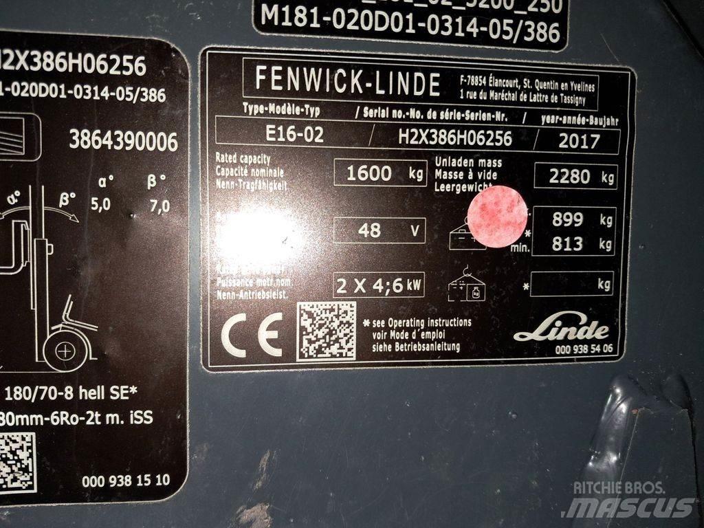 Linde E16-02 Elmotviktstruckar