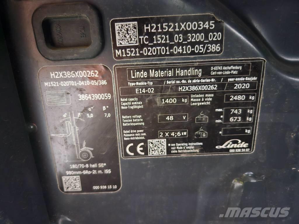 Linde E14 Elmotviktstruckar