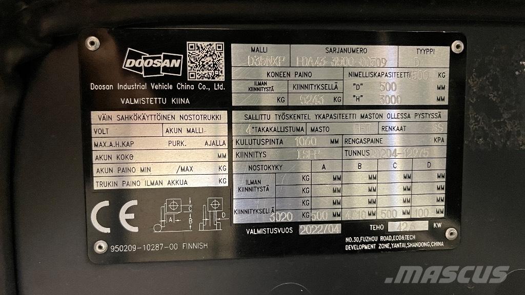 Doosan D35NXP Dieselmotviktstruckar