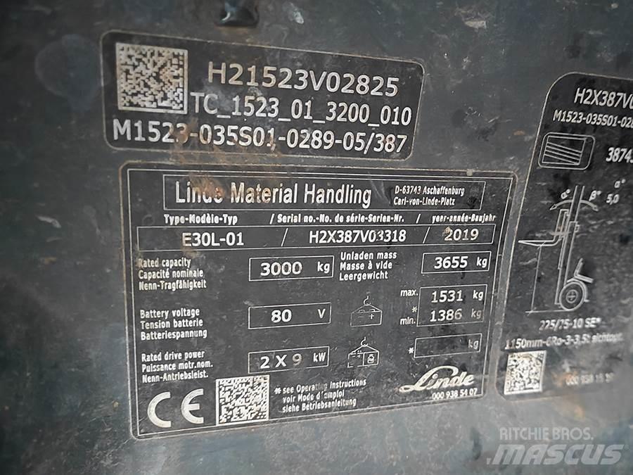 Linde E30L-01 Elmotviktstruckar