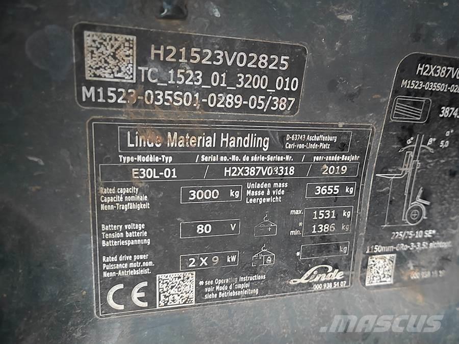 Linde E30L-01 Elmotviktstruckar