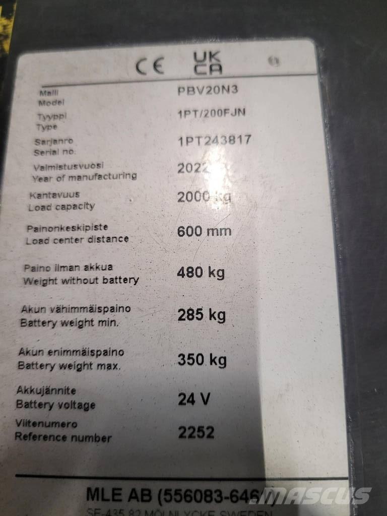 Mitsubishi PBV 20 N3 Låglyftare med plattform