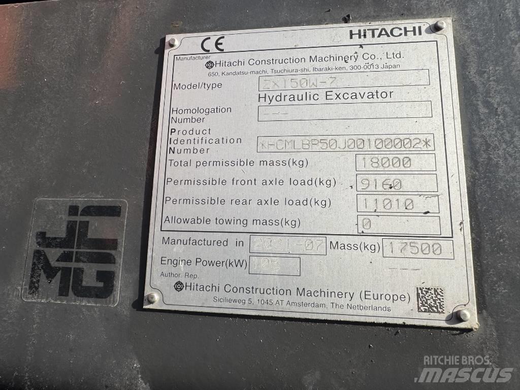 Hitachi ZX 150 W-7 Hjulgrävare