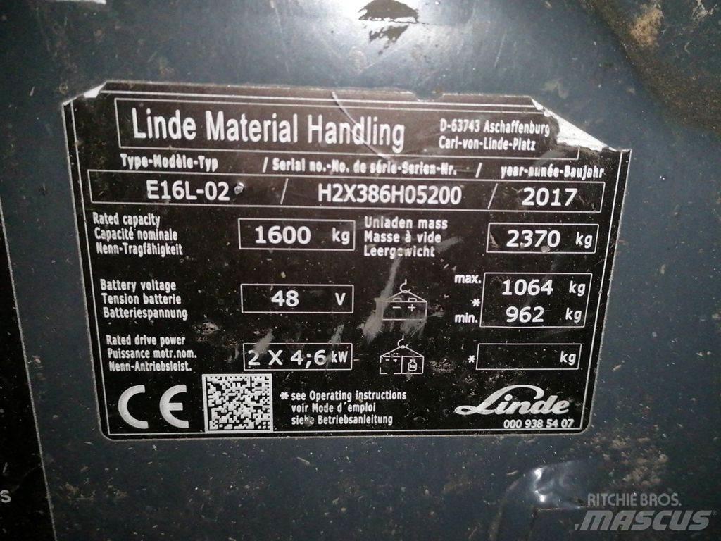 Linde E16L-02 Elmotviktstruckar