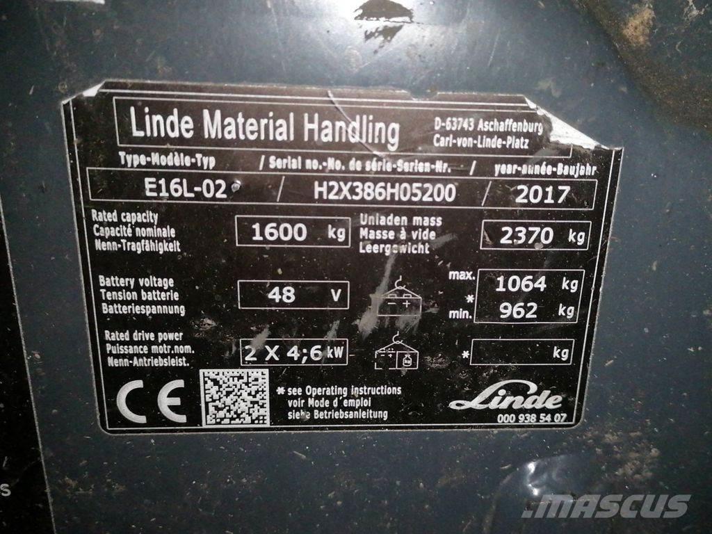 Linde E16L-02 Elmotviktstruckar