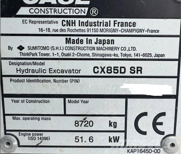 CASE CX 85 D SR Midigrävmaskiner 7t - 12t