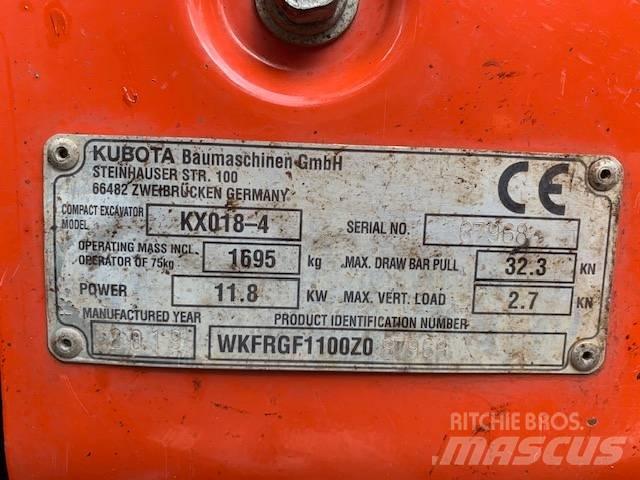 Kubota KX 018-4 Minigrävare < 7t