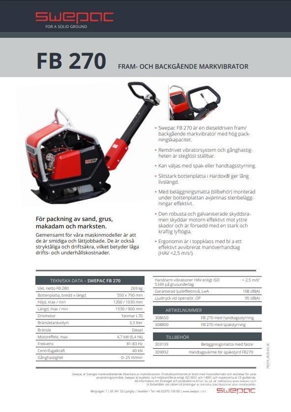 Swepac FB 270 Markvibratorer