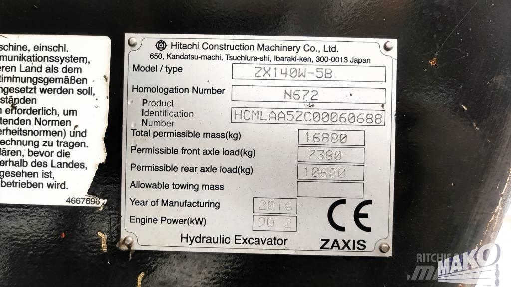 Hitachi ZX 140 W-5 Hjulgrävare