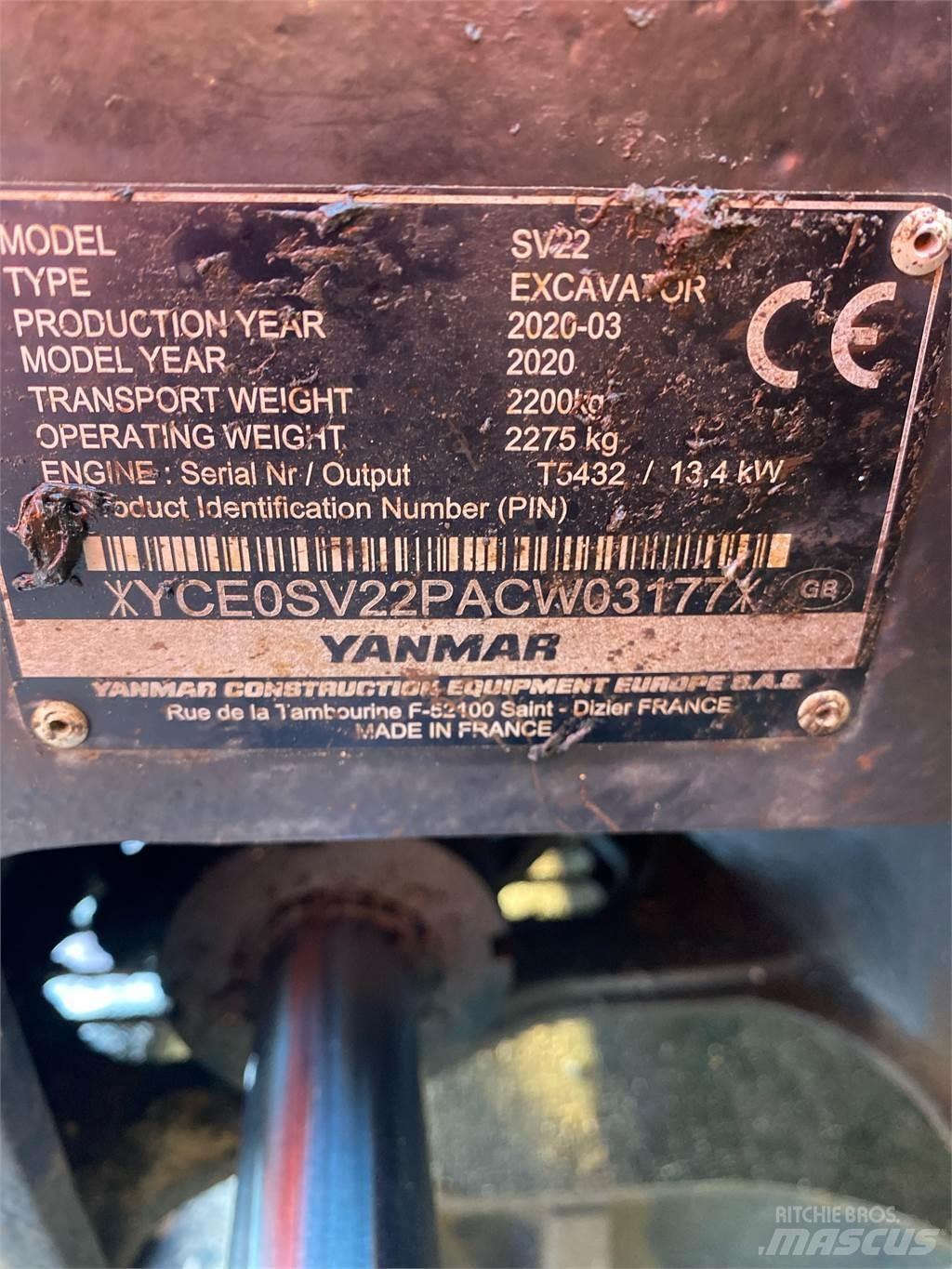 Yanmar SV22 Minigrävare < 7t