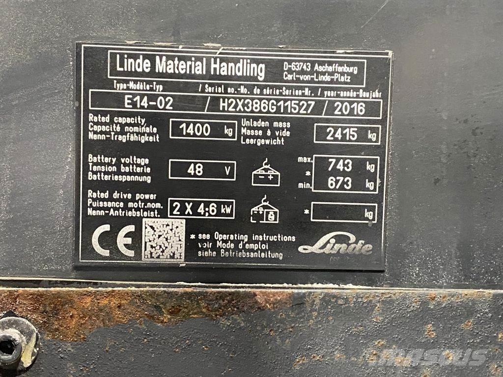 Linde E14-02 Elmotviktstruckar