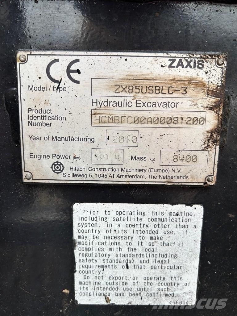 Hitachi Zaxis 85 USB Midigrävmaskiner 7t - 12t