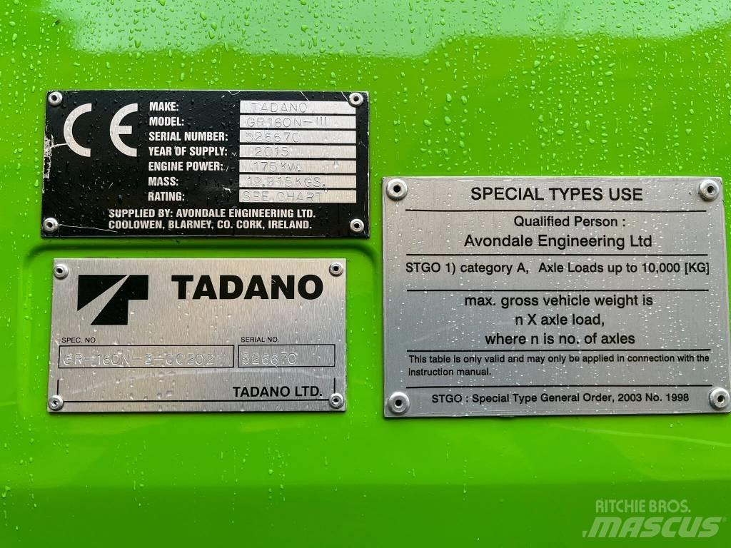 Tadano GR 160 n3 Terrängkranar (Grov terräng)